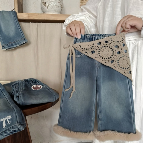 韩版儿童洋气加绒加厚裤子