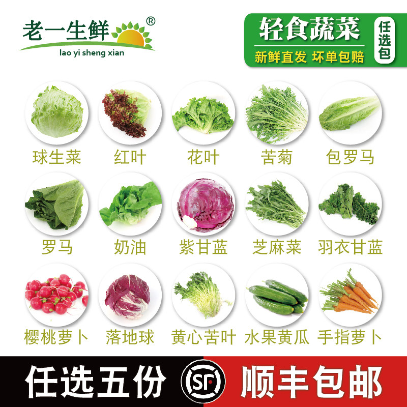 轻食蔬菜沙拉生菜任选五份顺丰包邮西餐蔬菜生菜健身餐色拉菜,水产肉类/新鲜蔬果/熟食,其它,淘宝优惠券,粉丝福利购,淘宝优惠卷