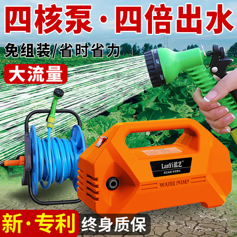 充电式抽水泵大流量农用浇地灌溉大功率井水自吸户外抗旱四核泵