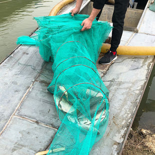 4-20米大型地虾笼龙虾渔网折叠捕鱼工具捕鱼网带翅鱼网捕鱼笼捕虾