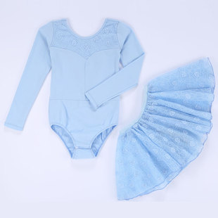 儿童舞蹈服长袖春夏女童练功服考级服体型芭蕾舞裙中国舞跳舞服装