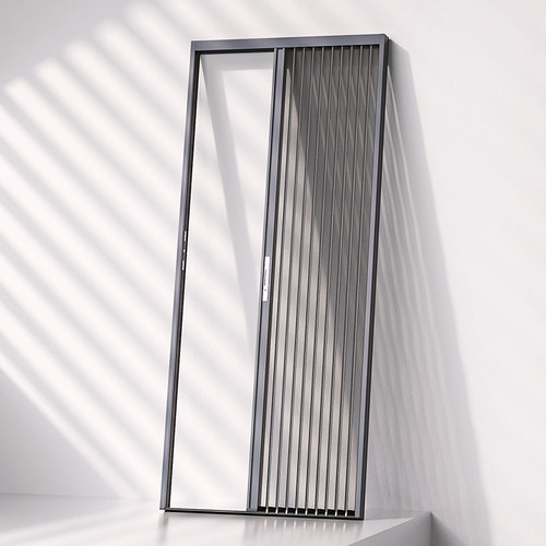 金刚网折叠纱门铝合金沙门防盗门平开推拉式金刚砂折叠门无轨纱门