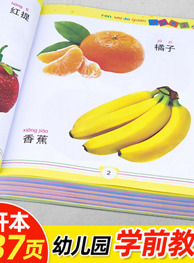 认物大全认识动物水果蔬菜汽车颜色看图识物儿童早教启蒙绘本0-1-2-3岁宝宝婴幼儿益智图书识字卡片两岁三岁学前教育画册认知书籍