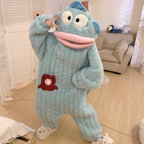 儿童丑鱼连体睡衣冬季三层夹棉