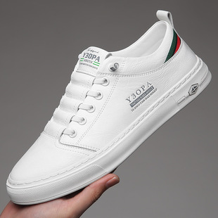 点击率优选男鞋2026新款透气小白鞋百搭休闲板鞋一脚蹬男士牛皮鞋