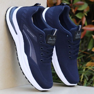 福建裕元合成鞋业2026新款网面防水防滑黑色休闲鞋男士跑步老爹鞋