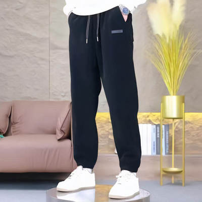 雪溪轻奢男士港风宽松直筒束脚裤