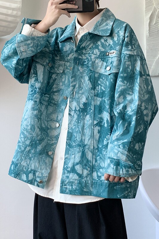港风情侣装潮流春潮牌休闲运动杂扎染水洗夹克JK668P88控价108,男装夹克,星座201-2