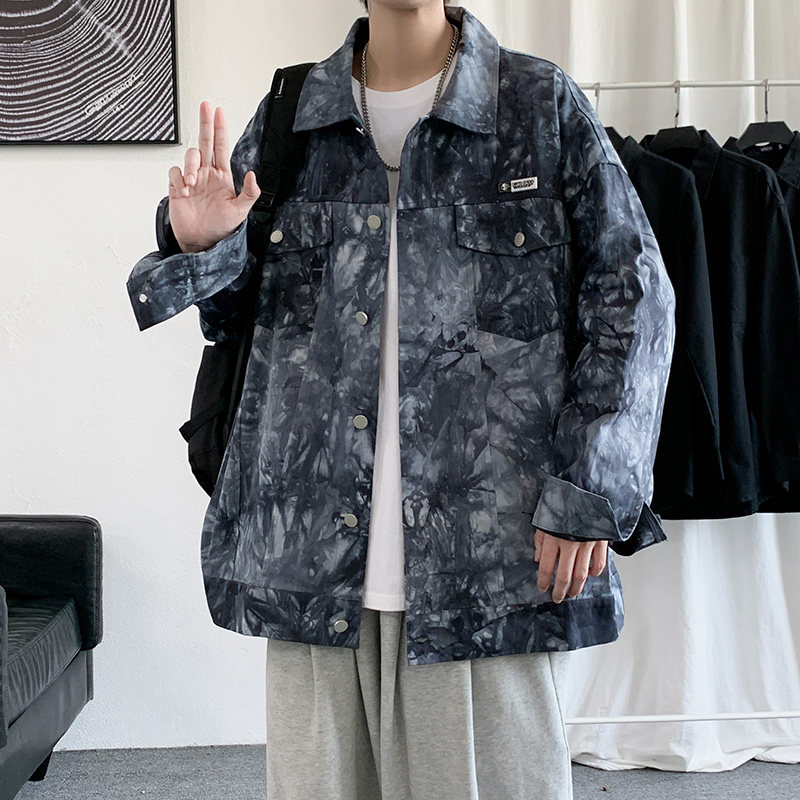 港风情侣装潮流春潮牌休闲运动杂扎染水洗夹克JK668P88控价108,男装夹克,星座201-2