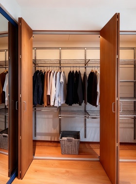 【三个房间】金属衣柜高品质灰色框架结构衣帽间新型钢制上墙骨架