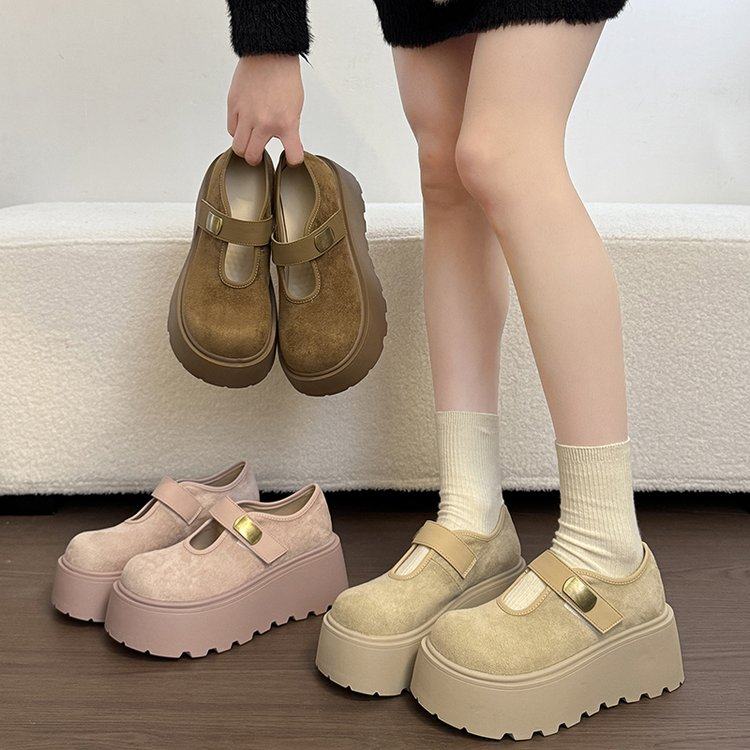 松糕厚底增高灰色毛呢子女2025新款冬季雪地靴毛毛乐福棉鞋,女鞋,深口单鞋,淘宝优惠券,粉丝福利购,淘宝优惠卷