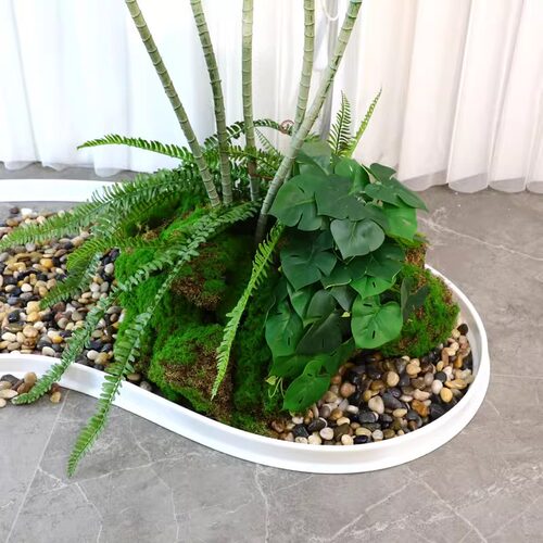 仿真植物造景硅胶围栏围条挡水条假绿植围边围挡阳台遮挡线底座