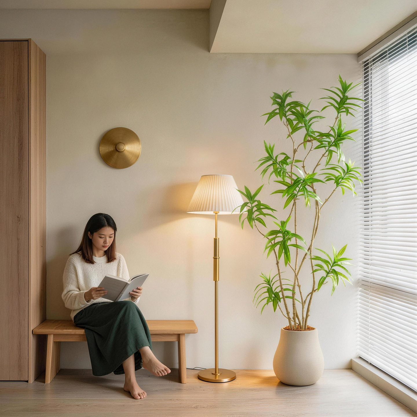 仿真绿植高级感逼真百合竹室内玄关角落大型落地盆栽家居装饰摆件图片