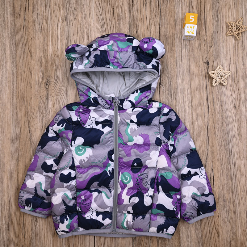 ML国内单 儿童春秋冬款可爱连帽轻薄羽绒服 宝宝童装保暖羽绒外套