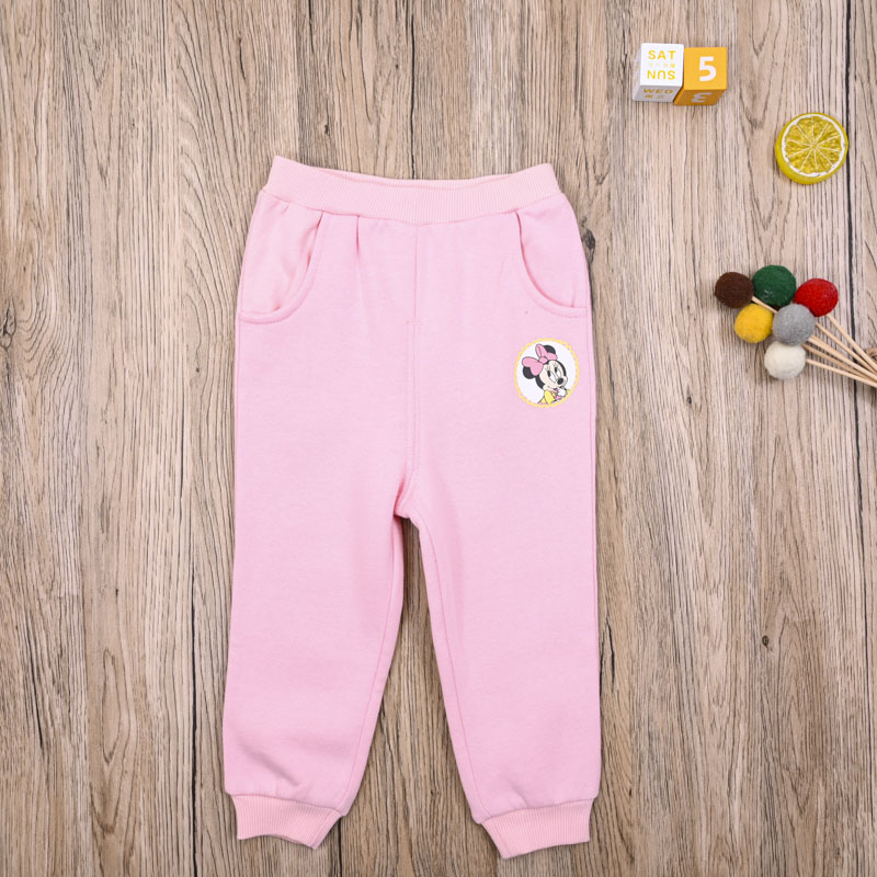 国内单 女宝春秋细抓绒裤长裤子可爱卫裤 女童休闲裤哈伦裤运动裤