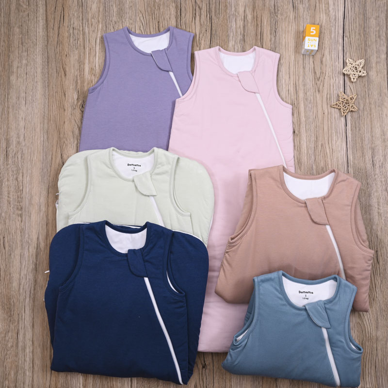 外贸欧美婴儿超柔软背心式防踢被子新生儿拉链开衫夹棉睡袋1.0T