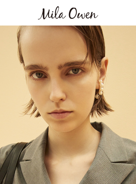 Mila Owen秋冬气质百搭仿针织水钻吊坠金属耳环09WGA244565