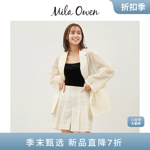 09WFP251187 Mila Owen25春夏新品 简约淡人通勤薄款 高腰休闲短裤