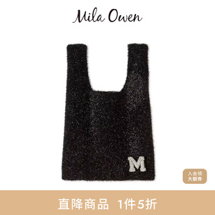 Owen秋冬休闲百搭珠饰字母金丝手提托特包09WGB244450 Mila