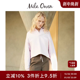 Mila 卫衣09WCT251155 Owen春夏简约百搭休闲翻领宽松长袖