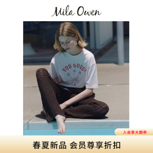 Mila Owen26春夏新品史努比联名印花纯棉短袖T恤09WCT262023