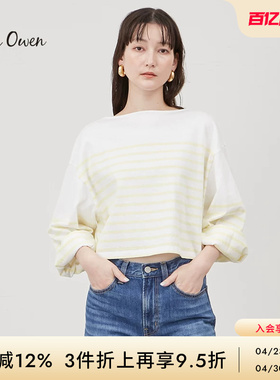 Mila Owen 春夏休闲简约通勤宽松条纹长袖T恤09WCT241028