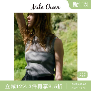 针织衫 透视修身 09WNT252225 Owen春夏日系圆领拼接无袖 Mila
