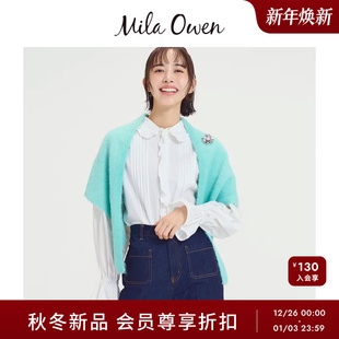 衬衫 摩登纯棉荷叶边细褶糖果袖 09WFB255078 Owen25秋冬新品 Mila