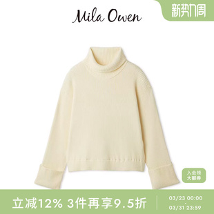 Mila 09WNT255066 Owen秋冬简约百搭纯色罗纹高领针织衫