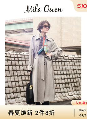 Mila Owen26春夏新品休闲时尚宽松经典款纯色风衣外套09WFC261064