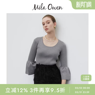 针织衫 修身 09WNT242163 Owen春夏休闲前后两穿圆领喇叭袖 Mila