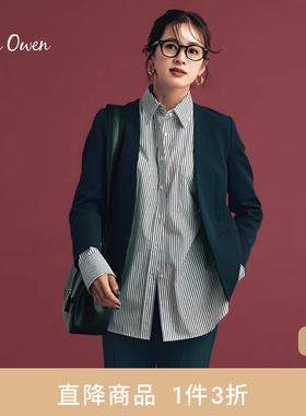 Mila Owen秋冬通勤简约纯色休闲无领西装外套09WFJ234163