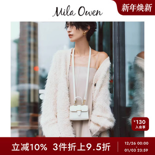 Mila 09WND244170 Owen秋冬日系休闲宽松毛绒V领针织开衫