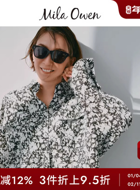 Mila Owen春夏简约休闲宽松落肩翻领短款衬衫09WFB241016