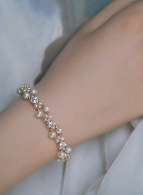 小众轻奢款珍珠手链成品及材料包