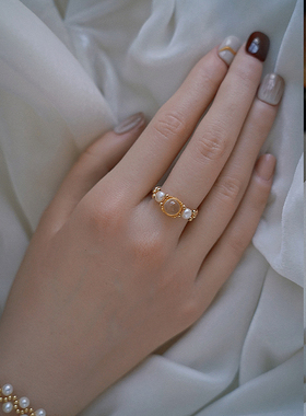 手工复古风天然宝石戒指