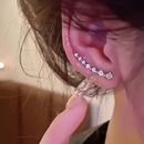 渡银针超闪耳环轻奢弧形小众耳钉百搭m 2026新款 气质轻奢