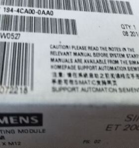 西门子1P6ES7194-4CA10-0AA0全新8×M12塑料材质6ES71944CA100AA0