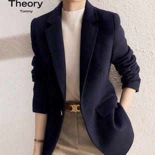Theory Tommy2025春装新款高级感休闲羊毛西装外套女百搭毛呢西服
