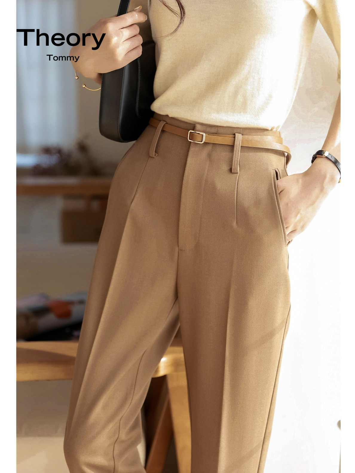 TheoryTommy高腰显瘦休闲裤西裤