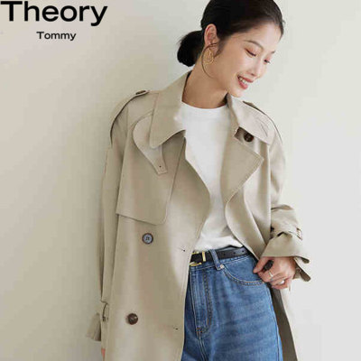 Theory Tommy2025年新款风衣外套女春秋季高级感小个子短款上衣