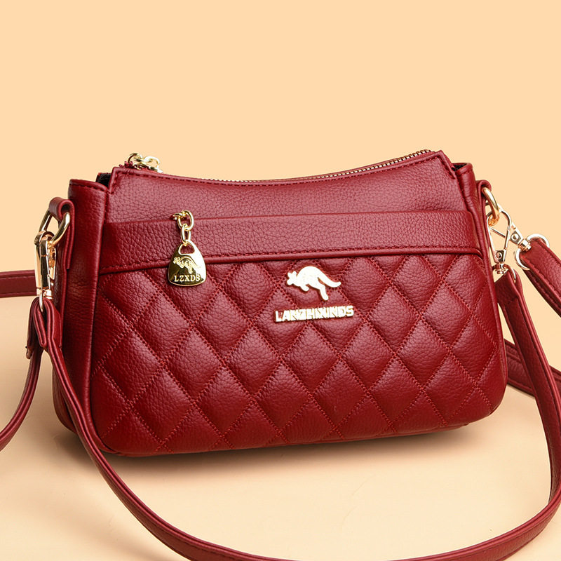 头层牛皮单肩斜挎包女士软真皮手提包中年妈妈包百搭时尚2026新款