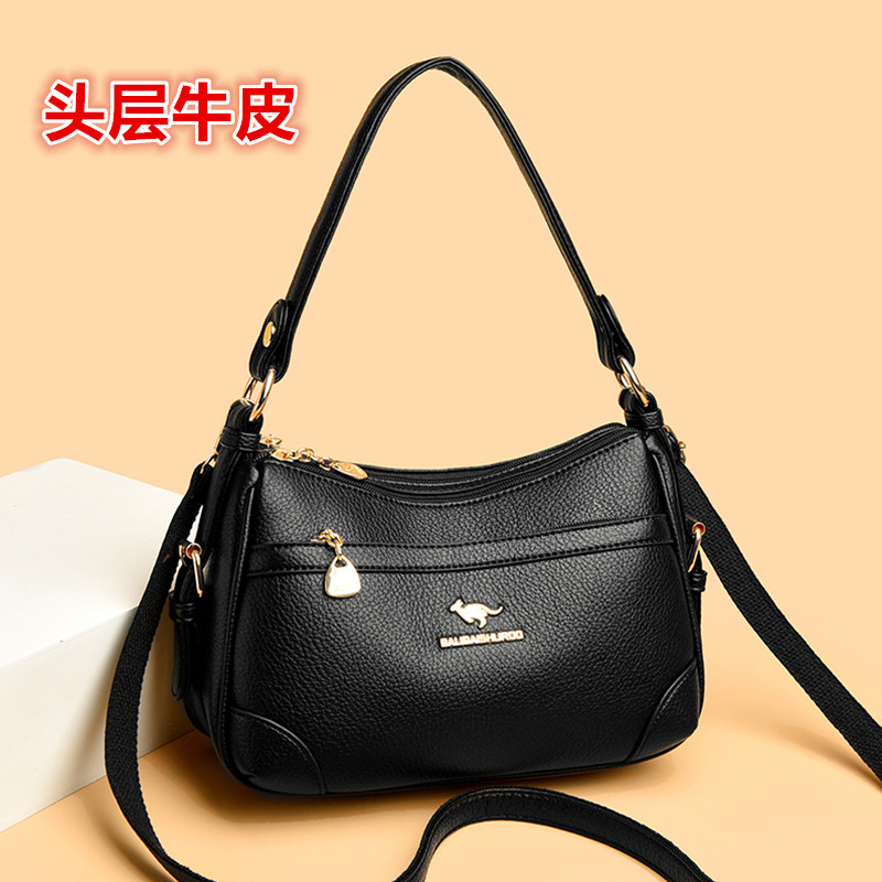 头层牛皮手提包女包软真皮单肩斜挎包中年妈妈包百搭潮流2025新款
