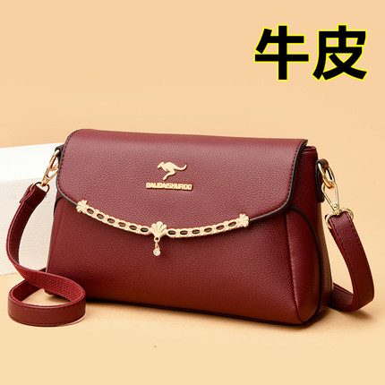 软皮单肩斜挎包女包中年妈妈手提包时尚百搭休闲2025新款简约大气