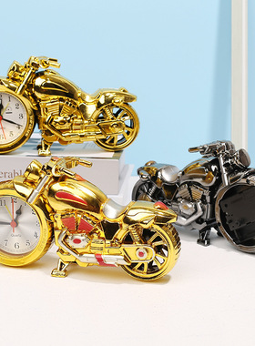 海外版摩托车闹钟学生床头台式钟表儿童玩具家居客厅摆件电子时钟