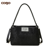 头层牛皮时尚 COBO 蔻尔宝2025春夏新品 单肩手提斜挎手工编织女包