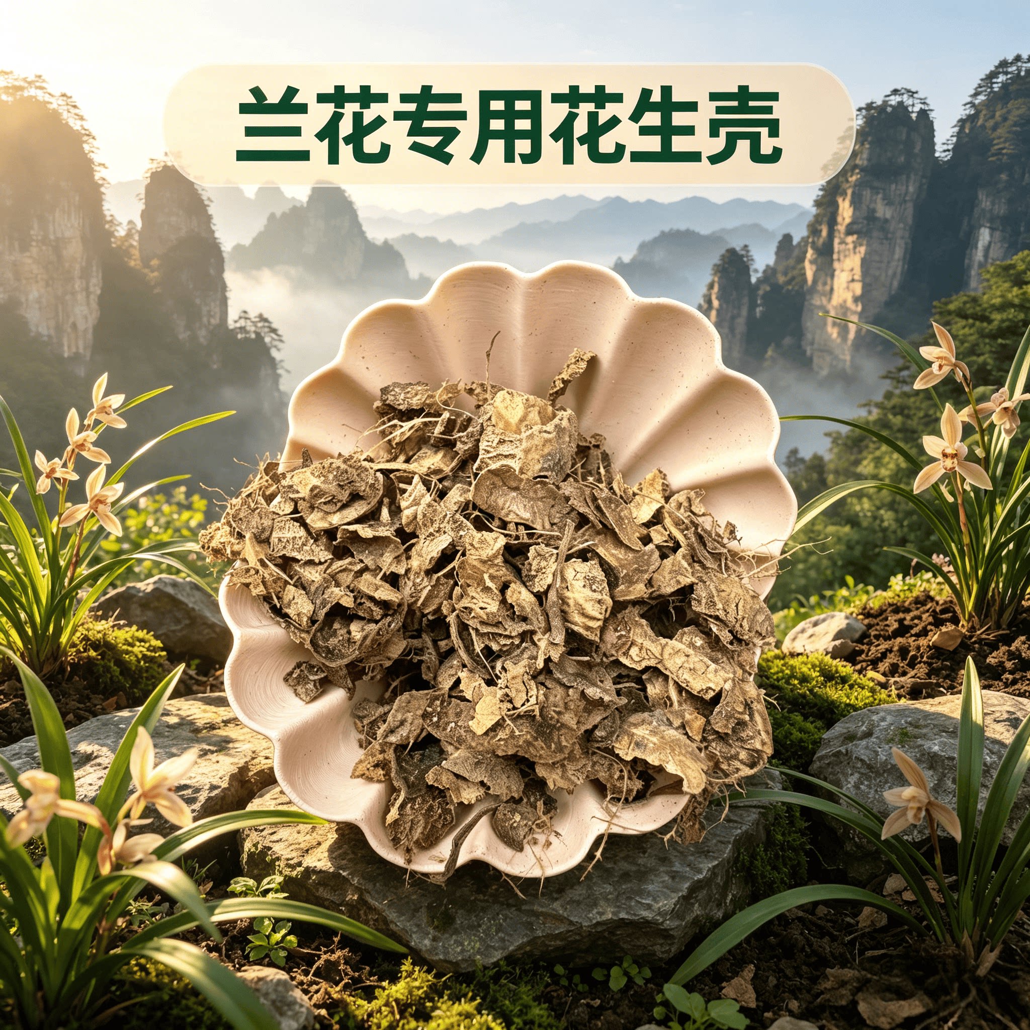 腐熟发酵花生壳10斤种植种花种菜营养土兰花君之兰植料专用