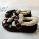 方鱼鹿 可爱小熊加绒勃肯鞋女2025秋冬新款保暖一脚蹬包头毛毛鞋