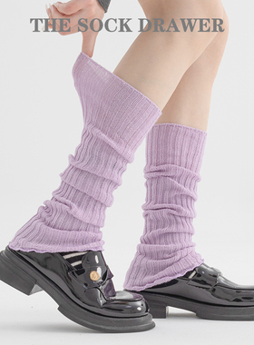 袜子女袜套紫色堆堆袜秋冬季加厚保暖针织腿套JK配乐福鞋袜小腿袜
