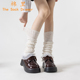 白色袜套蕾丝花边袜套洛丽塔袜子女秋款 腿套堆堆袜搭配乐福鞋